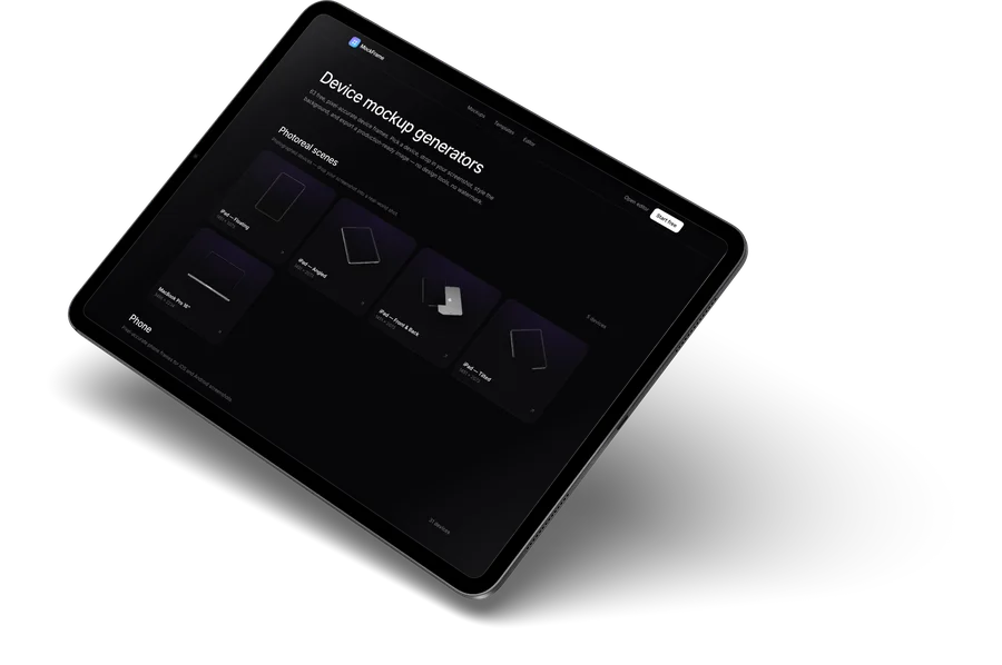 iPad Pro · Space Black photoreal mockup