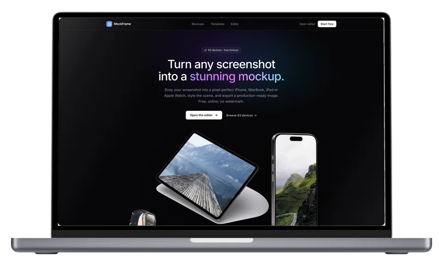 MacBook Pro 16″ photoreal mockup